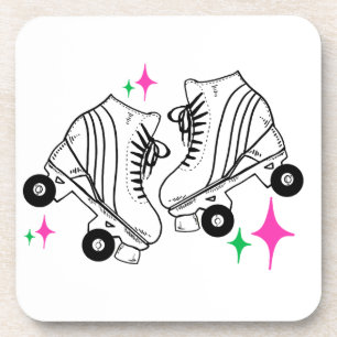 Roller Skates Derby Skating Illustration Coaster
