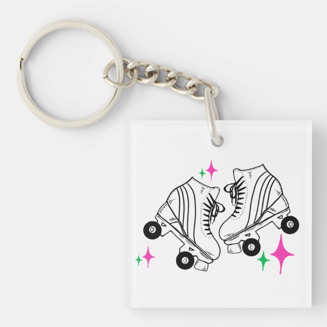 Roller Skates Derby Skating Roller Babe     Key Ring (Front)