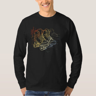 Roller Skates Drawing Vintage Look T-Shirt