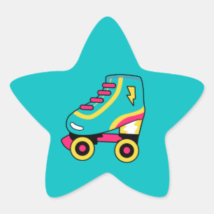 Roller Skates, Iconic 90's fun retro star  Sticker