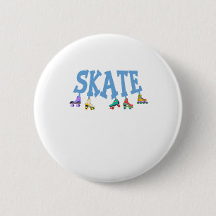 Roller Skates Inline Skating Rollerblading Gift 6 Cm Round Badge