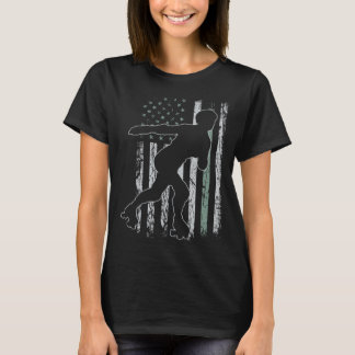 Roller Skates Retro USA Flag Skate 4th of July T-Shirt