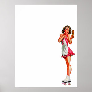 Roller Skates Rockabetty Poster
