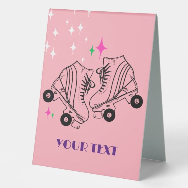 Roller Skates Skating Pink Birthday Disco Party (Front)