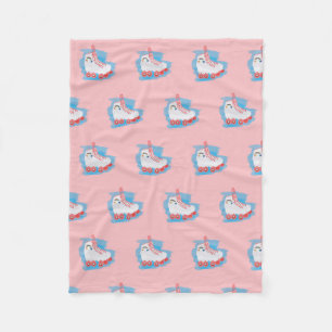 Roller Skates with Watercolor Splash Fleece Blanket