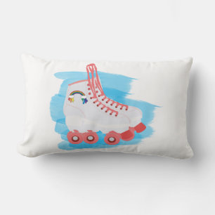 Roller Skates with Watercolor Splash Lumbar Cushion
