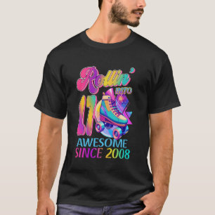 Roller Skating 17th Birthday Girls Rollin' Into 17 T-Shirt