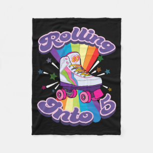Roller Skating 5 Years Old 5th Birthday Girl Skate Fleece Blanket