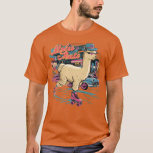Roller Skating Alpaca Skater Skate 70s 80s gift T-Shirt