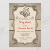Roller Skating Baby Shower Invitation Vintage