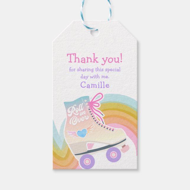 Roller Skating Birthday Favour Gift Tags (Front)