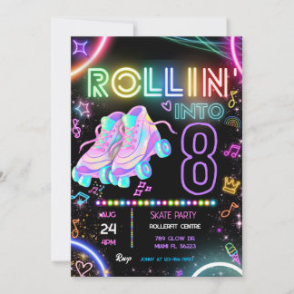 Roller Skating Birthday Invitation