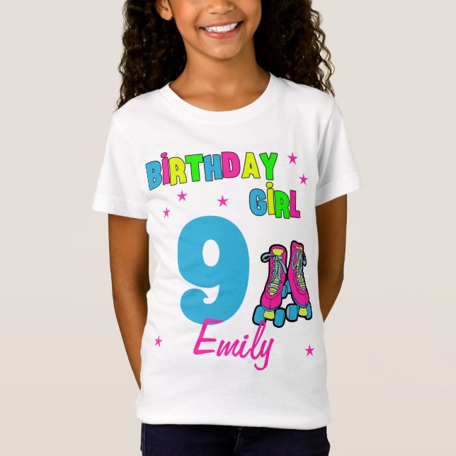 Roller Skating Birthday Party Custom T-Shirt (Front)