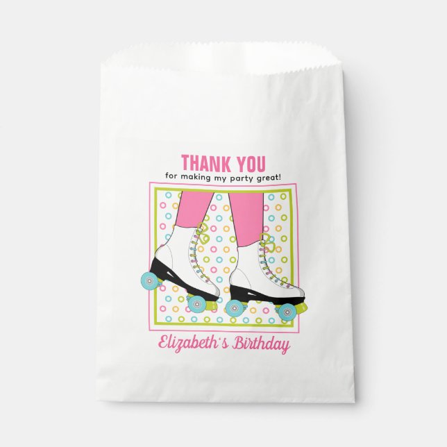 Roller Skating Birthday Party Favour Sacks bags (Front)