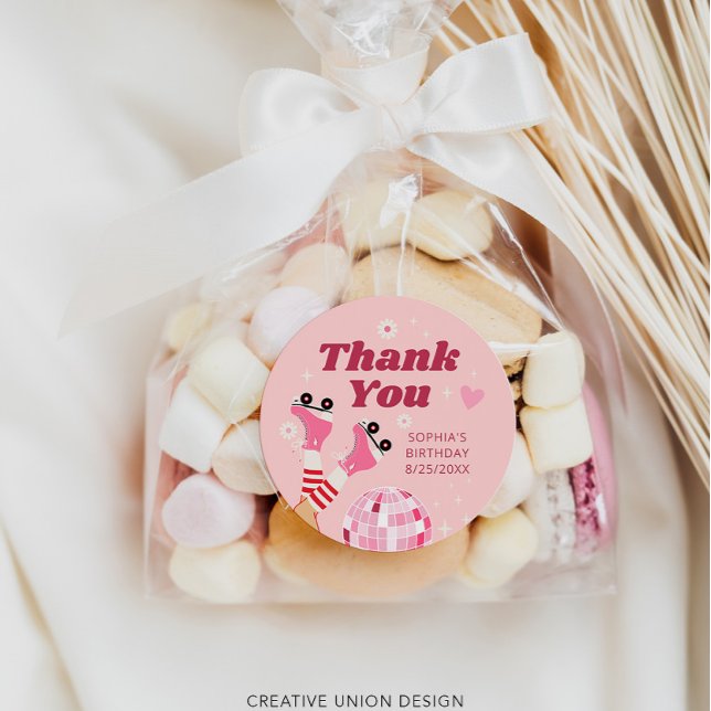 Roller Skating Birthday Party Favour Sticker (Creator Uploaded)