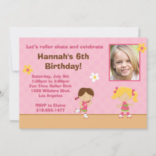 Roller Skating Birthday Party Invitation