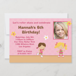 Roller Skating Birthday Party Invitation