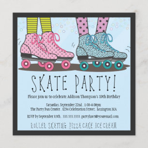 Roller Skating Birthday Party Invitation
