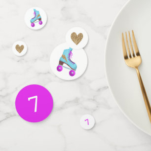 Roller Skating Birthday Party Pink and Gold Confetti