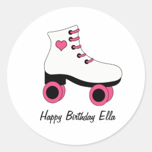 Roller Skating Birthday Personalised Stickers
