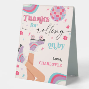 Roller Skating Birthday Retro Rainbow 