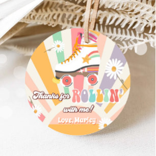 Roller Skating Birthday Retro Skate Rollin Thanks Favour Tags