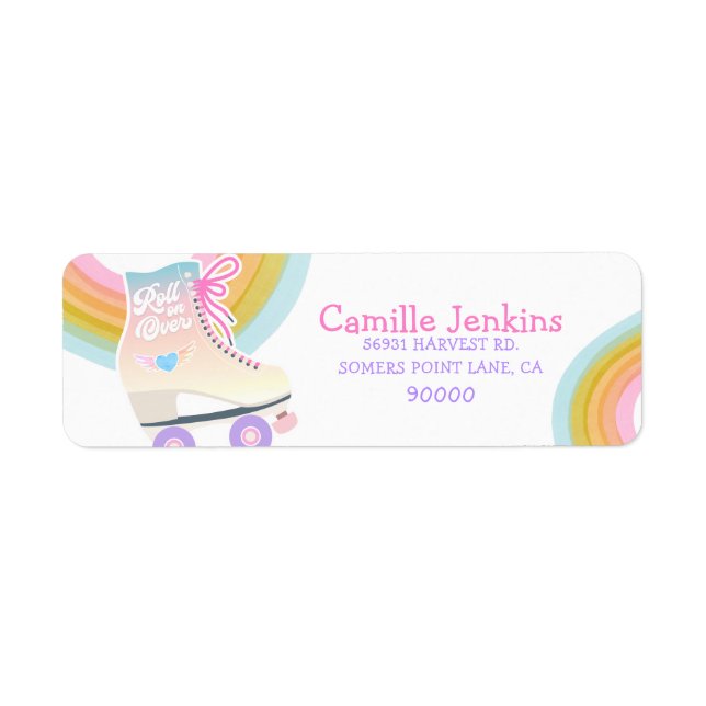 Roller Skating Birthday Return Address (Front)