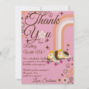 Roller Skating Birthday Thank You Card
