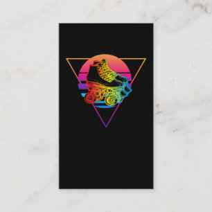 Roller Skating Disco Vaporwave Sunset Colourful Business Card