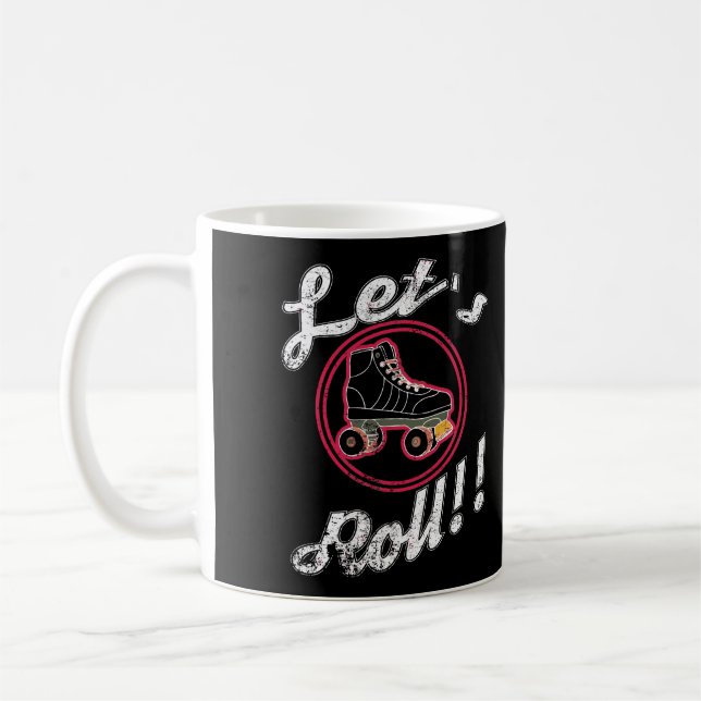 Roller Skating Gift Lets Roll Fun Roller Skate Vin Coffee Mug (Left)