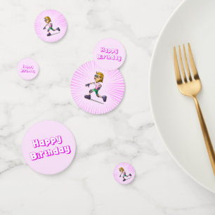 Roller Skating Girl Confetti