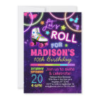 Roller Skating Girls Rainbow Neon Birthday Party