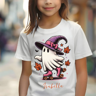 Roller Skating Halloween Cute Ghost Personalised  T-Shirt