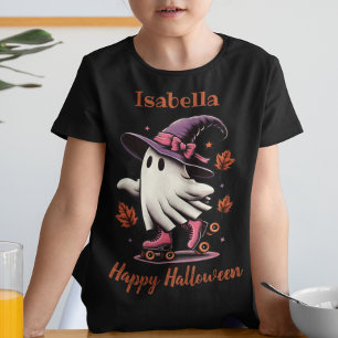 Roller Skating Halloween Cute Ghost Personalised  Tri-Blend Shirt