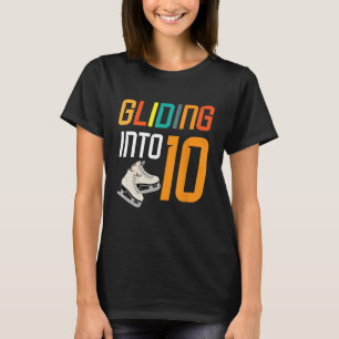 Roller Skating Happy My Birthday Gliding Into 10 Y T-Shirt