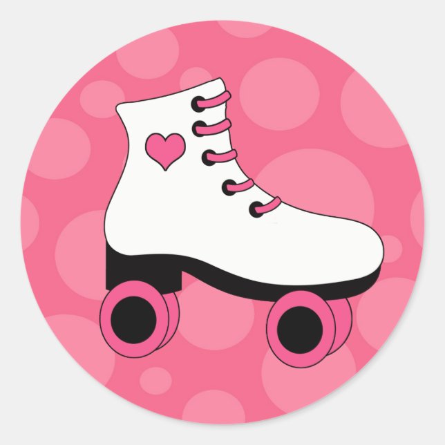 Roller Skating Heart Girls Stickers (Front)