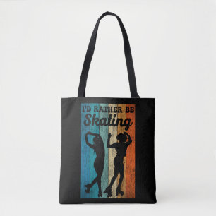 Roller Skating I'D Rather Be Skating 1970S Retro Tote Bag