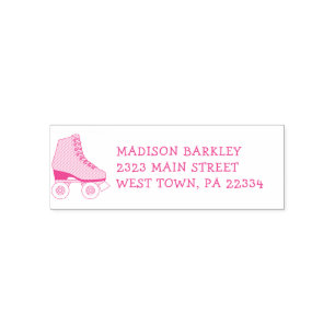 Roller Skating Kid Cute Skate Return Address Stamp