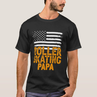 ROLLER SKATING PAPA Sports Dad Player Coach USA Fl T-Shirt