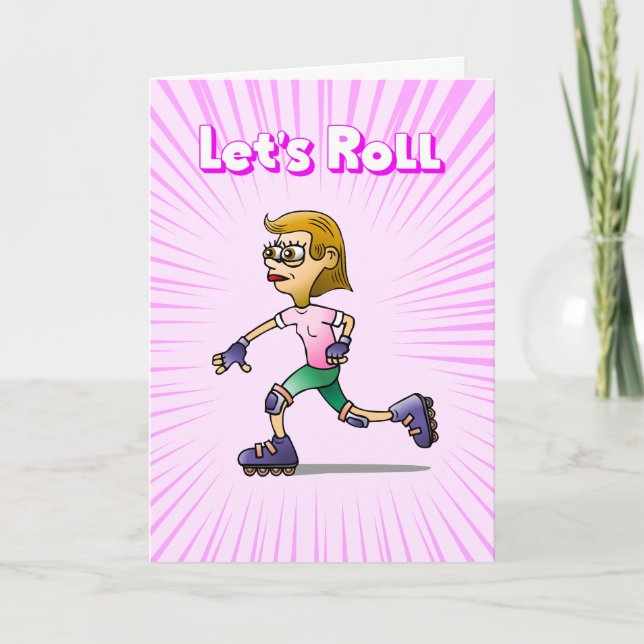 Roller Skating Pink Birthday Party Invitation (Front)
