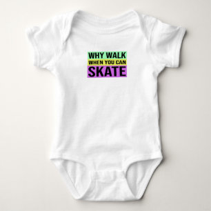 Roller Skating Retro Colourful Roller Skates Sayin Baby Bodysuit
