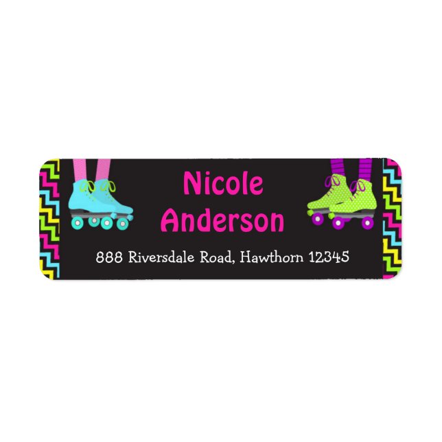 Roller Skating Return Address Labels (Front)