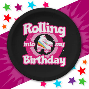Roller Skating Rink Birthday Party Kids Skate Paper Plate
