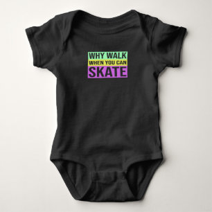 Roller Skating Roller Skates Retro Colourful Sayin Baby Bodysuit