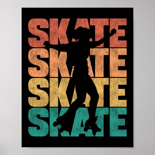 Roller Skating Skate Skate Skate Skate 1970S Retro Poster (Front)