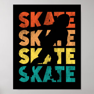 Roller Skating Skate Skate Skate Skate 1970S Retro Poster