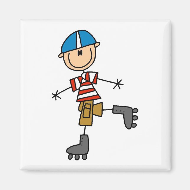 Roller Skating Stick Figure Magnet (Front)