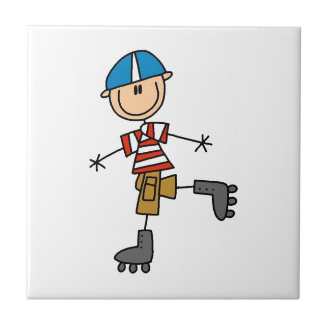Roller Skating Stick Figure Tile (Front)