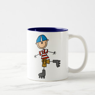 Roller Skating Stick Figure Two-Tone Coffee Mug