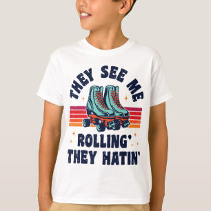 Roller Skating They See Me Rollin' They Hatin' Ska T-Shirt